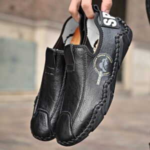 Lazy Leather Shoes Hand-stitched Peas Driving Men's Shoes