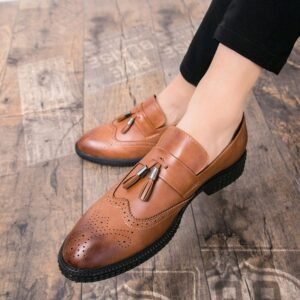 Summer breathable men's England pointed casual shoes tassel men's shoes a pedal small shoes men